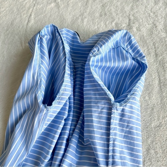 Another Tomorrow Cotton Stripped Blue White Belted Shirt Dress IT 40 US S (4) - Picture 11 of 14